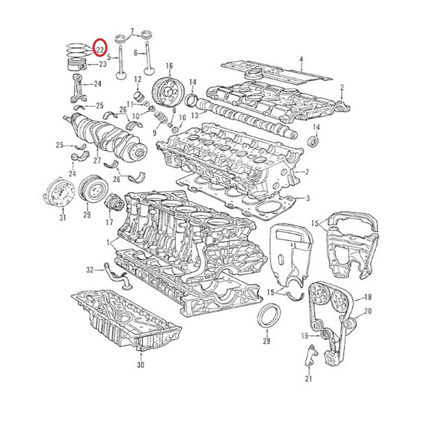 Volvo Piston Ring Set 31375028 Genuine Volvo 31375028